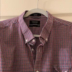 Nordstrom’s Mens shop navy and white button down